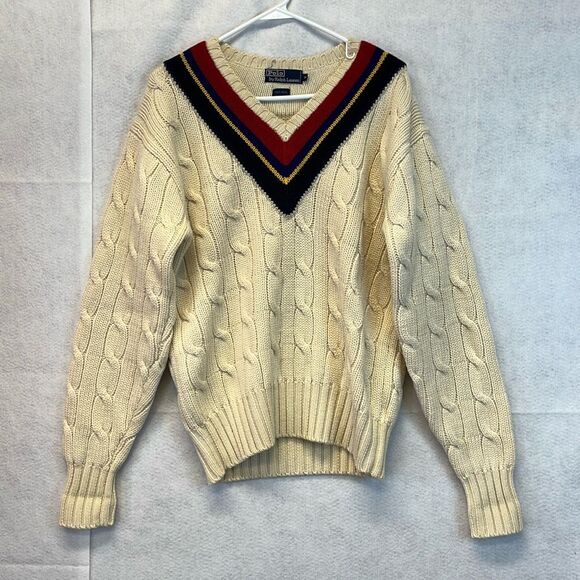 Ralph Lauren Other - Vtg POLO RALPH LAUREN Cricket Sweater Men's Medium Jumper V-Neck 100% Wool EUC